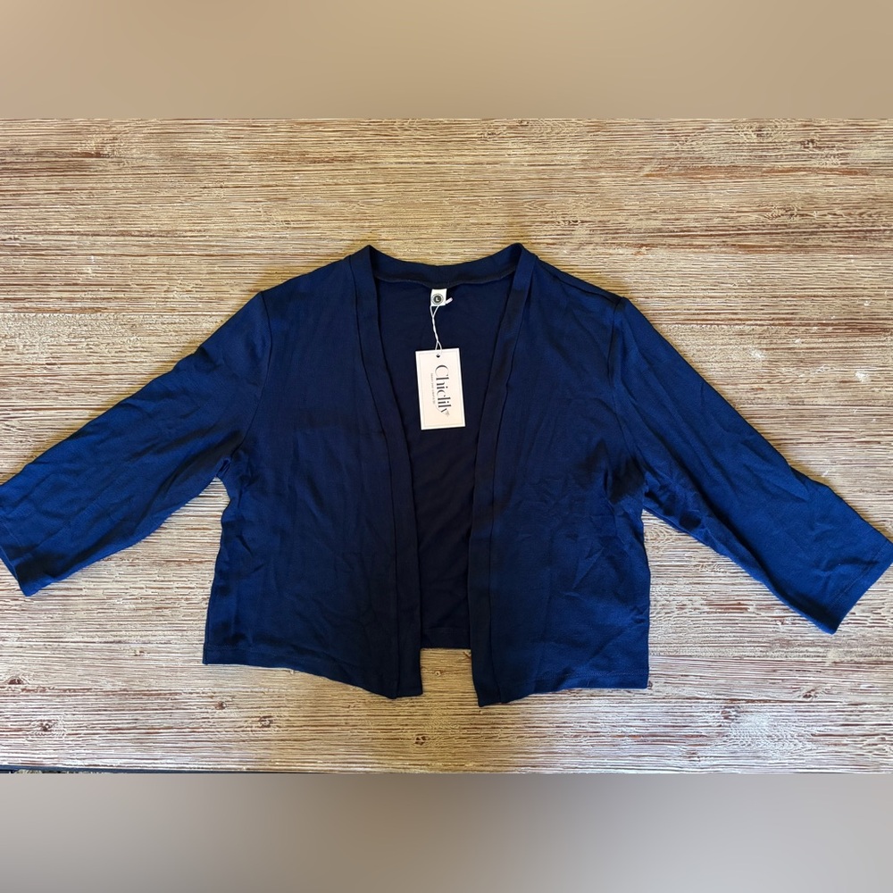 Chiclily 3/4 Sleeve Cropped Cardigan (L)
